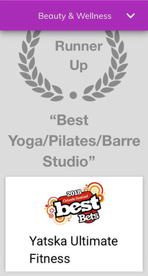 Runner Up Award for Best Yoga, Pilates Barre Studio